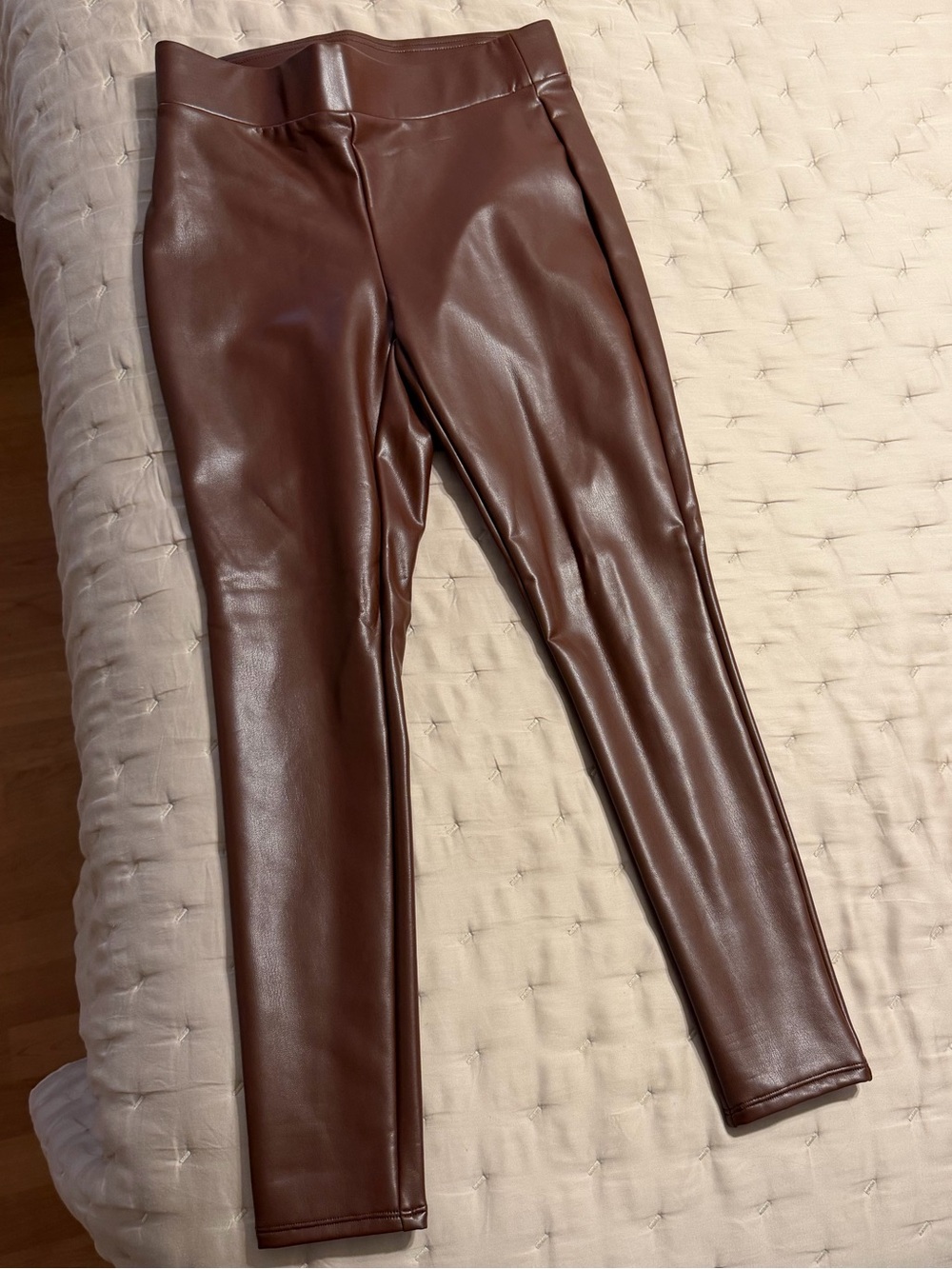 LOFT Faux Leather Leggings in Chocolate Brown